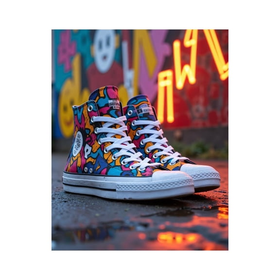 Paint by Numbers Kit for Adults, Colorful Graffiti Sneakers Street Art Paint by Numbers, Easy Paint by Numbers Kit for Adults Beginner, DIY Adult Paint by Number Kits on Canvas, Home Decor