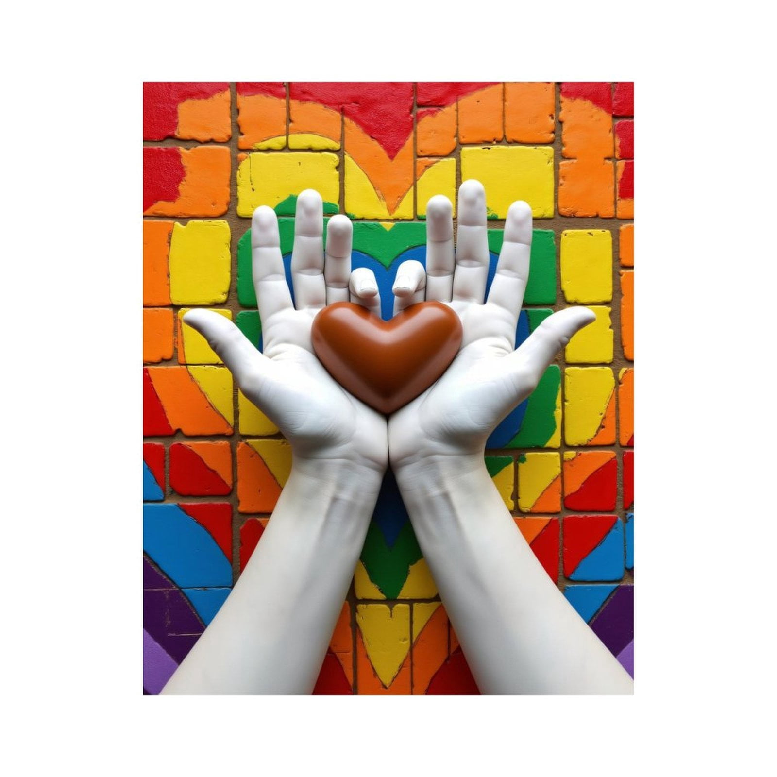 Paint by Numbers Kit for Adults, Colorful Hands Heart Mosaic Artwork Paint by Numbers, Easy Paint by Numbers Kit for Adults Beginner, DIY Adult Paint by Number Kits on Canvas, Home Decor 12x16in