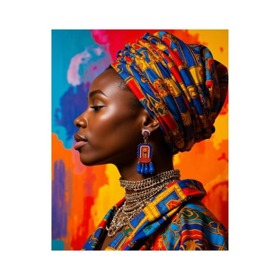 Paint by Numbers Kit for Adults, Colorful Headwrap Portrait Fashion Elegance Paint by Numbers, Easy Paint by Numbers Kit for Adults Beginner, DIY Adult Paint by Number Kits on Canvas, Home Decor