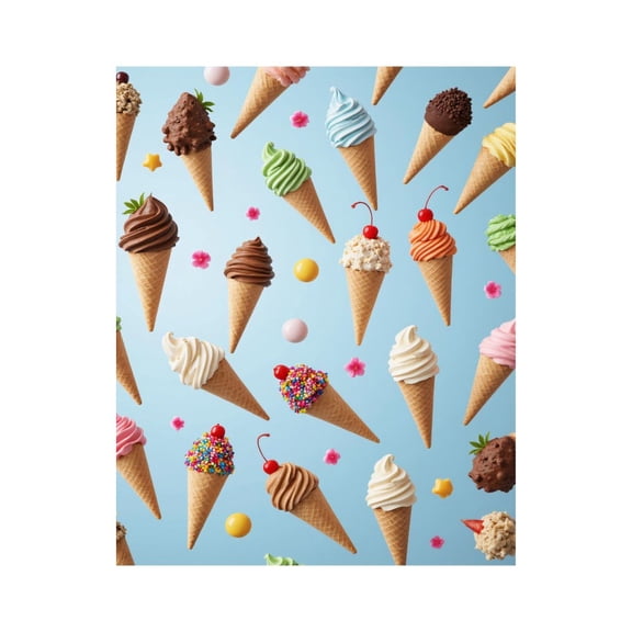 Paint by Numbers Kit for Adults, Colorful Ice Cream Cones Delight Paint by Numbers, Easy Paint by Numbers Kit for Adults Beginner, DIY Adult Paint by Number Kits on Canvas, Home Decor
