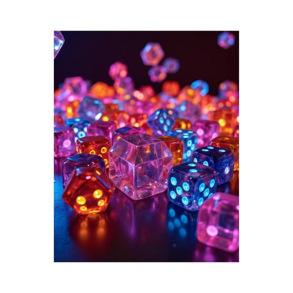 Paint by Numbers Kit for Adults, Colorful Illuminated Dice Collection Paint by Numbers, Easy Paint by Numbers Kit for Adults Beginner, DIY Adult Paint by Number Kits on Canvas, Home Decor