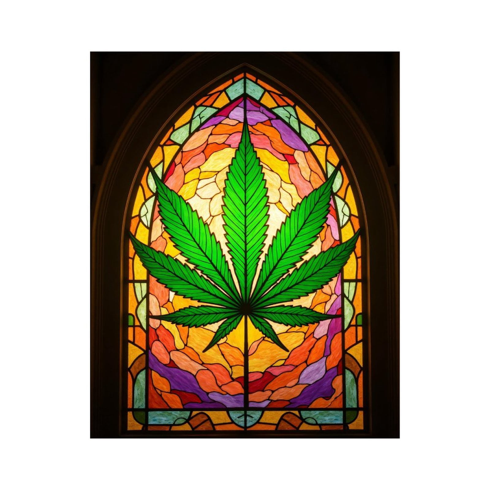 Paint by Numbers Kit for Adults, Colorful Leaf Stained Glass Art Paint by Numbers, Easy Paint by Numbers Kit for Adults Beginner, DIY Adult Paint by Number Kits on Canvas, Home Decor