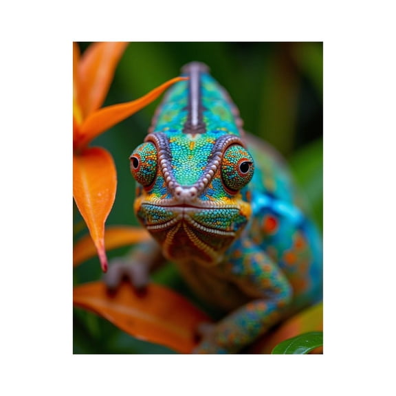 Paint by Numbers Kit for Adults, Colorful Lizard On Leaf Closeup Paint by Numbers, Easy Paint by Numbers Kit for Adults Beginner, DIY Adult Paint by Number Kits on Canvas, Home Decor 12x16in