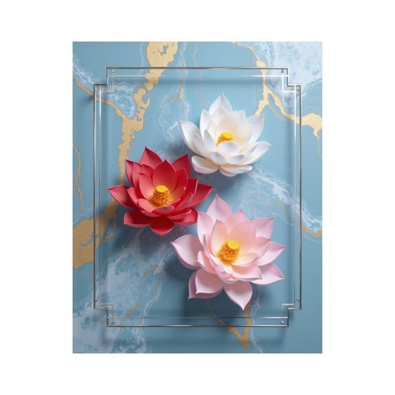 Paint by Numbers Kit for Adults, Colorful Lotus Floral Art Display Paint by Numbers, Easy Paint by Numbers Kit for Adults Beginner, DIY Adult Paint by Number Kits on Canvas, Home Decor