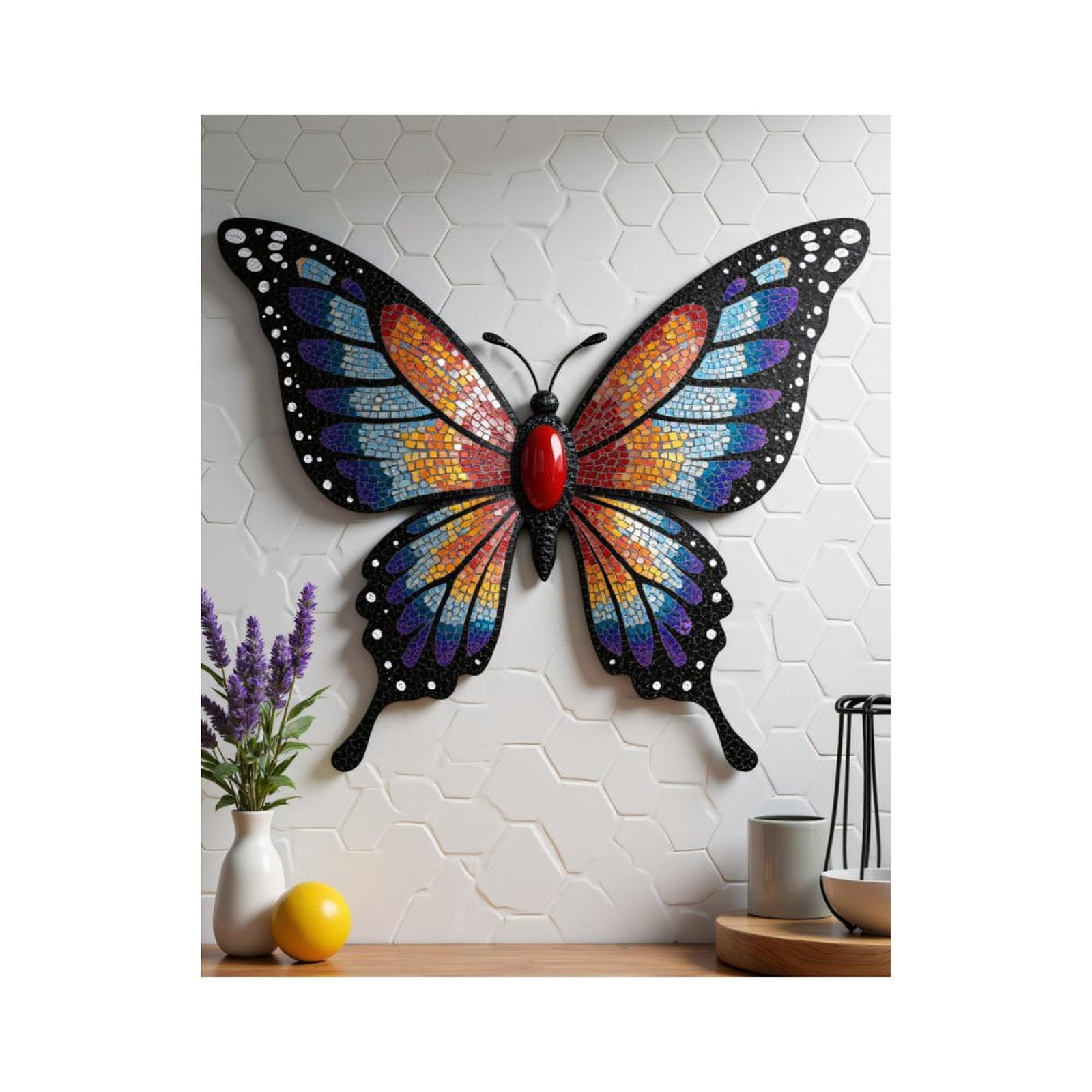 Paint by Numbers Kit for Adults, Colorful Mosaic Butterfly Art Paint by Numbers, Easy Paint by Numbers Kit for Adults Beginner, DIY Adult Paint by Number Kits on Canvas, Home Decor
