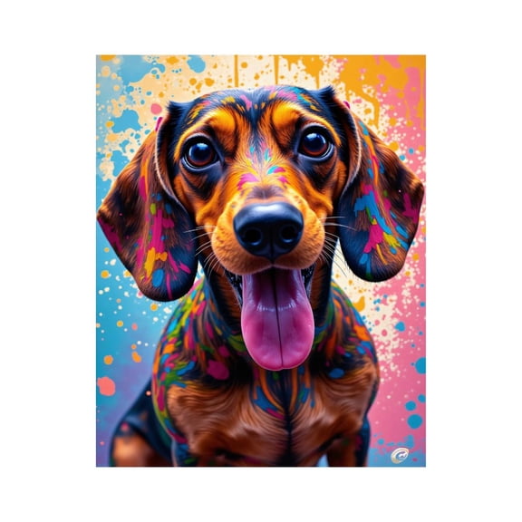 Paint by Numbers Kit for Adults, Colorful Paint Splatter Dog Art Paint by Numbers, Easy Paint by Numbers Kit for Adults Beginner, DIY Adult Paint by Number Kits on Canvas, 12x16in Home Decor