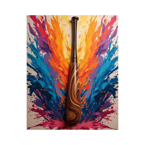 Paint by Numbers Kit for Adults, Colorful Painted Baseball Bat Art Paint by Numbers, Easy Paint by Numbers Kit for Adults Beginner, DIY Adult Paint by Number Kits on Canvas, 12x16in Home Decor