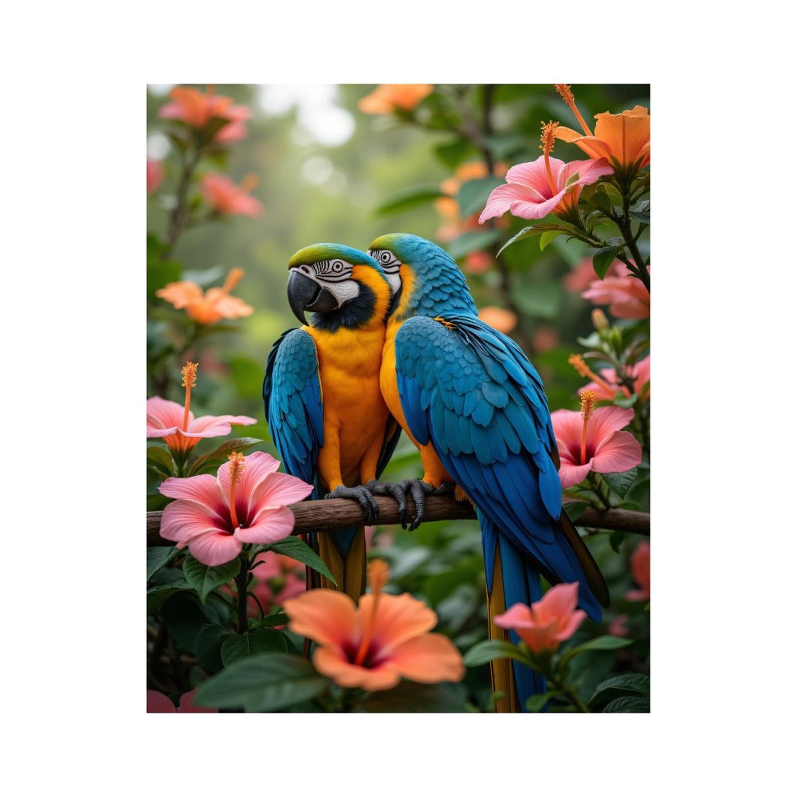 Paint by Numbers Kit for Adults, Colorful Parrots Among Lush Blossoms Paint by Numbers, Easy Paint by Numbers Kit for Adults Beginner, DIY Adult Paint by Number Kits on Canvas, 12x16in Home Decor