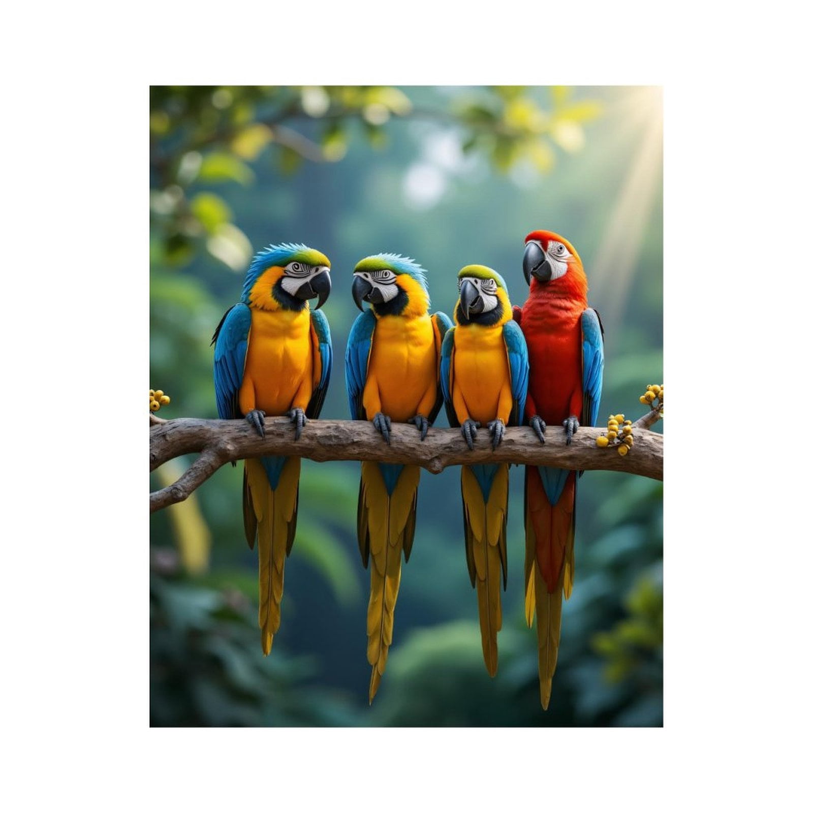 Paint by Numbers Kit for Adults, Colorful Parrots Perched Together Paint by Numbers, Easy Paint by Numbers Kit for Adults Beginner, DIY Adult Paint by Number Kits on Canvas, Home Decor 12x16in
