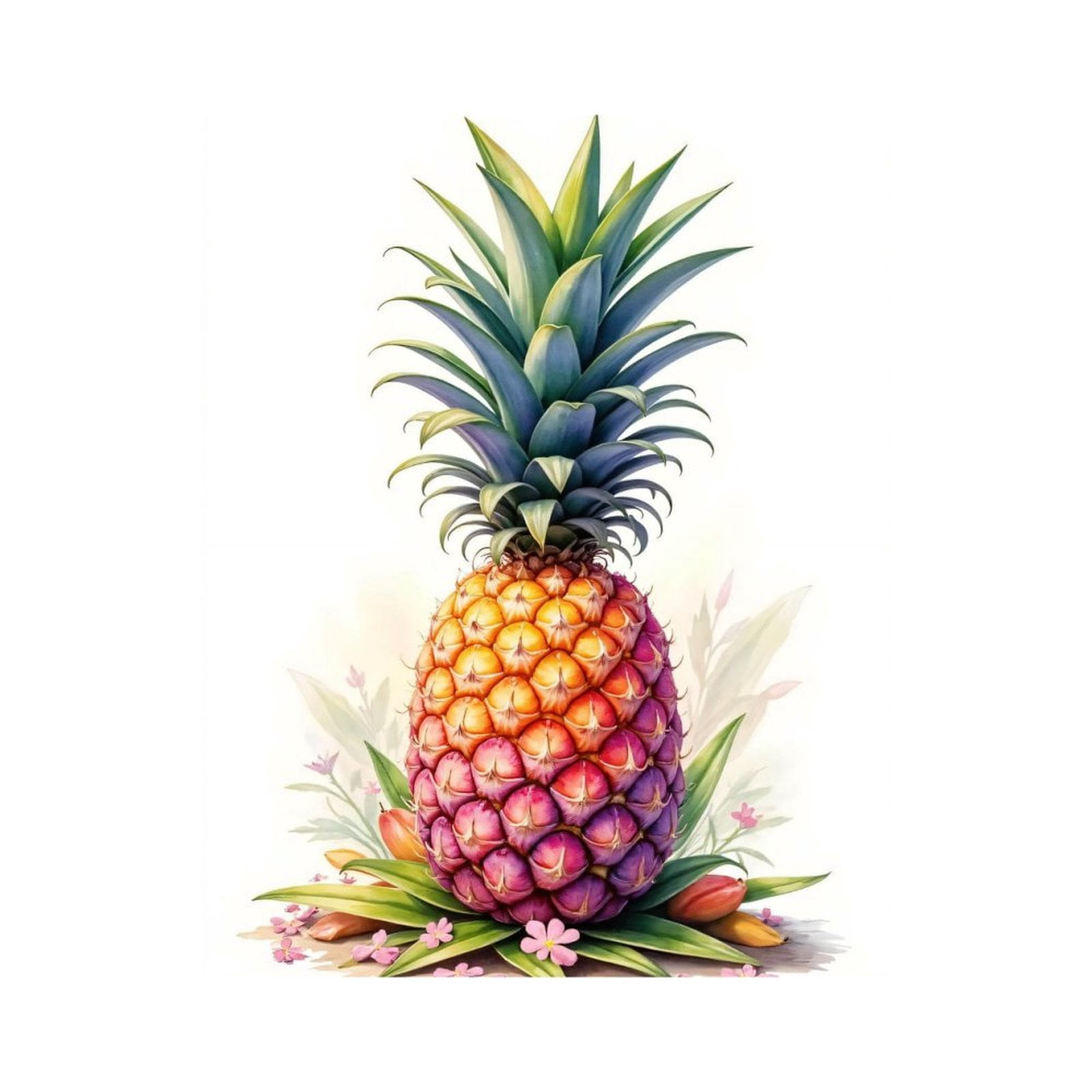 Paint by Numbers Kit for Adults, Colorful Pineapple Floral Art Paint by Numbers, Easy Paint by Numbers Kit for Adults Beginner, DIY Adult Paint by Number Kits on Canvas, Home Decor