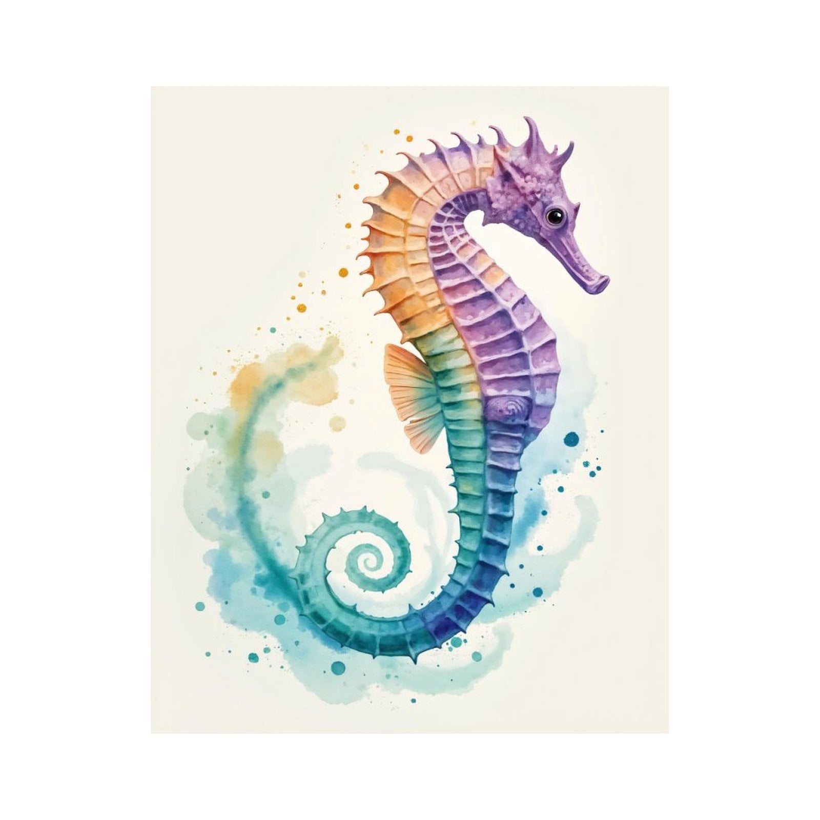 Paint by Numbers Kit for Adults, Colorful Seahorse Watercolor Art Paint by Numbers, Easy Paint by Numbers Kit for Adults Beginner, DIY Adult Paint by Number Kits on Canvas, Home Decor