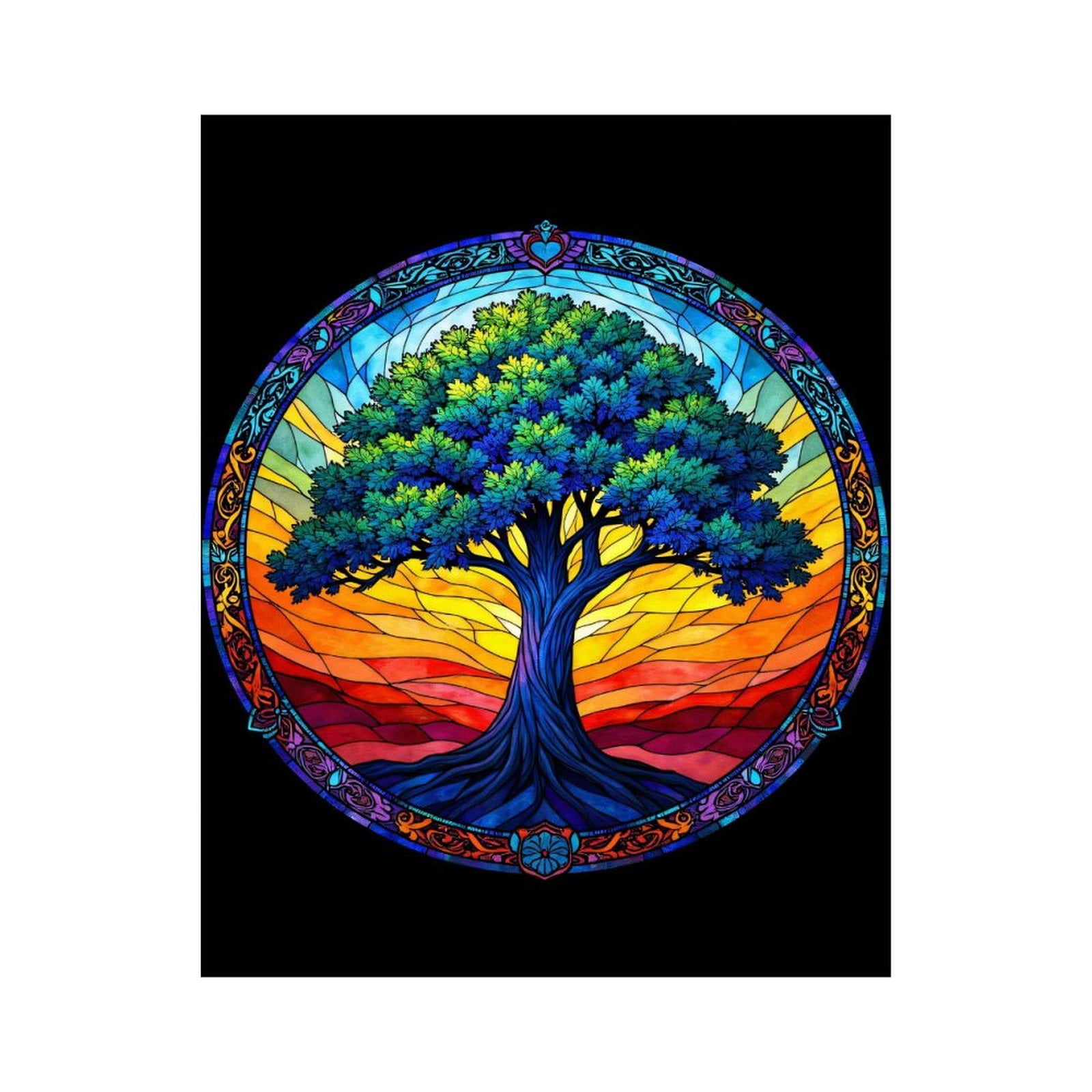 Paint by Numbers Kit for Adults, Colorful Stained Glass Tree Art Paint ...