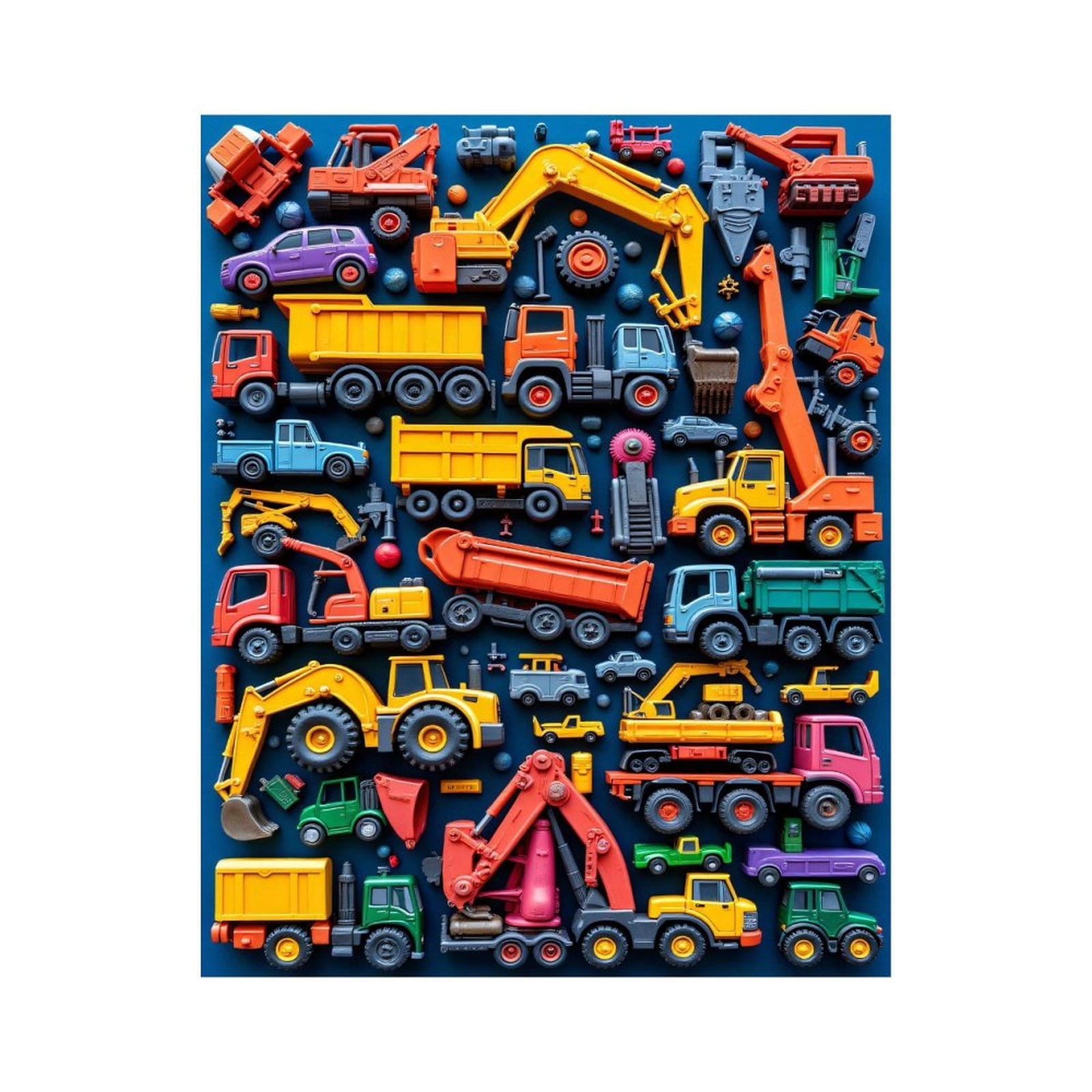 Paint by Numbers Kit for Adults, Colorful Toy Vehicles Assortment Paint by Numbers, Easy Paint by Numbers Kit for Adults Beginner, DIY Adult Paint by Number Kits on Canvas, 12x16in Home Decor