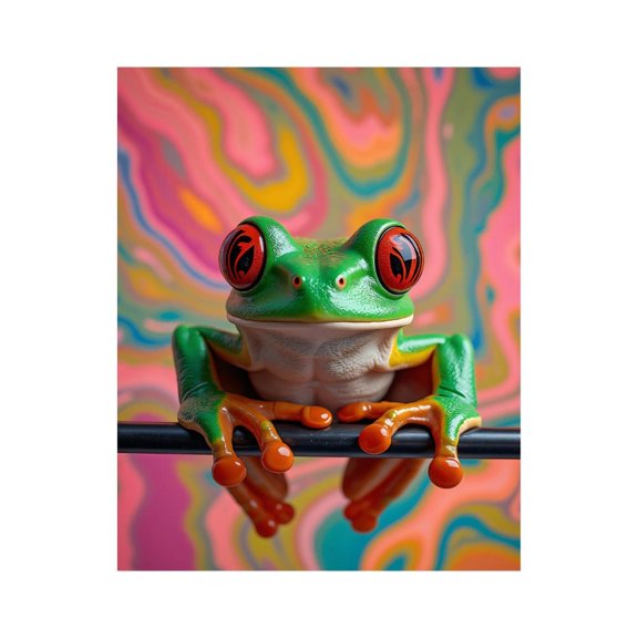 Paint by Numbers Kit for Adults, Colorful Vibrant Frog Art Background Paint by Numbers, Easy Paint by Numbers Kit for Adults Beginner, DIY Adult Paint by Number Kits on Canvas, Home Decor