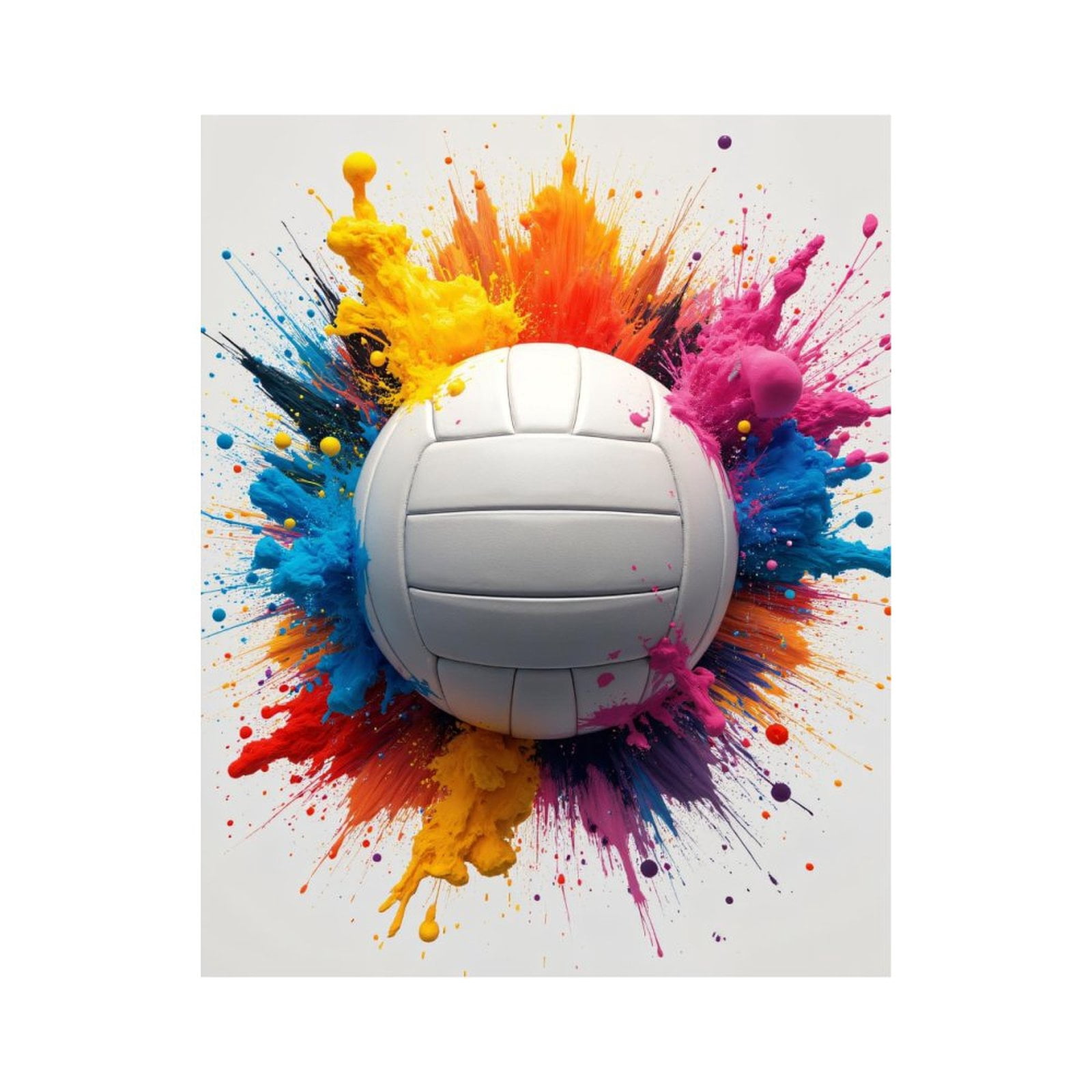 Paint by Numbers Kit for Adults, Colorful Volleyball Paint Splash Paint by Numbers, Easy Paint by Numbers Kit for Adults Beginner, DIY Adult Paint by Number Kits on Canvas, Home Decor