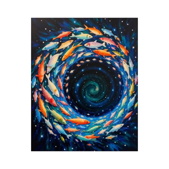 Paint by Numbers Kit for Adults, Cosmic Fish Swirl Vortex Art Paint by Numbers, Easy Paint by Numbers Kit for Adults Beginner, DIY Adult Paint by Number Kits on Canvas, Home Decor