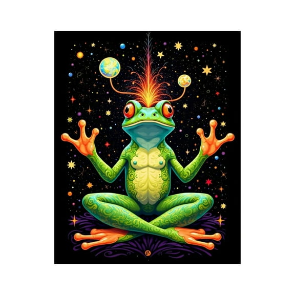 Paint by Numbers Kit for Adults, Cosmic Meditating Frog Fantasy Art Paint by Numbers, Easy Paint by Numbers Kit for Adults Beginner, DIY Adult Paint by Number Kits on Canvas, Home Decor