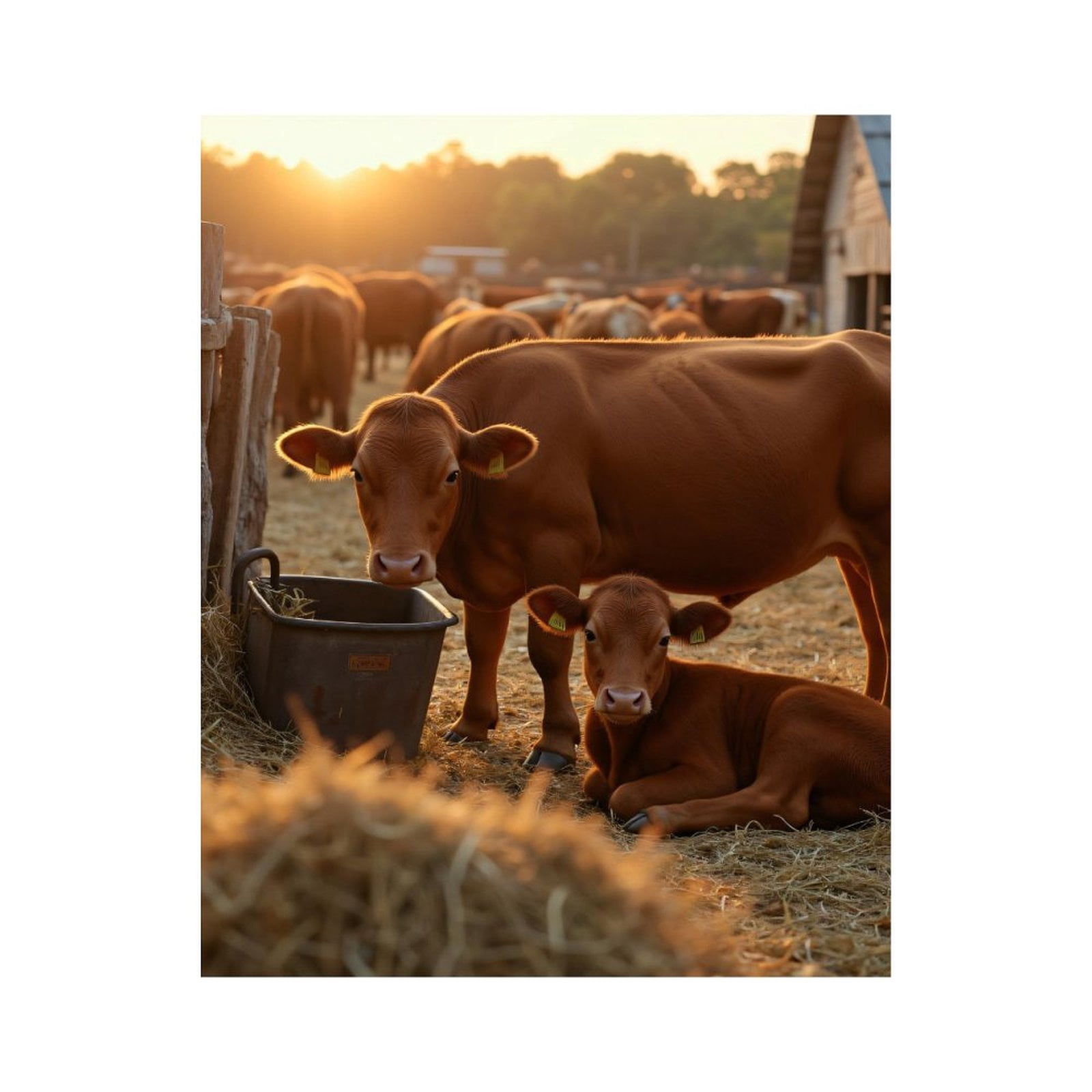 Paint by Numbers Kit for Adults, Cows Sunset Farm Scene Paint by Numbers, Easy Paint by Numbers Kit for Adults Beginner, DIY Adult Paint by Number Kits on Canvas, Home Decor