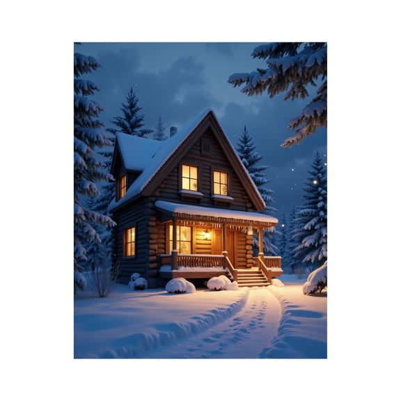 Paint by Numbers Kit for Adults, Cozy Cabin Winter Wonderland Paint by Numbers, Easy Paint by Numbers Kit for Adults Beginner, DIY Adult Paint by Number Kits on Canvas, Home Decor