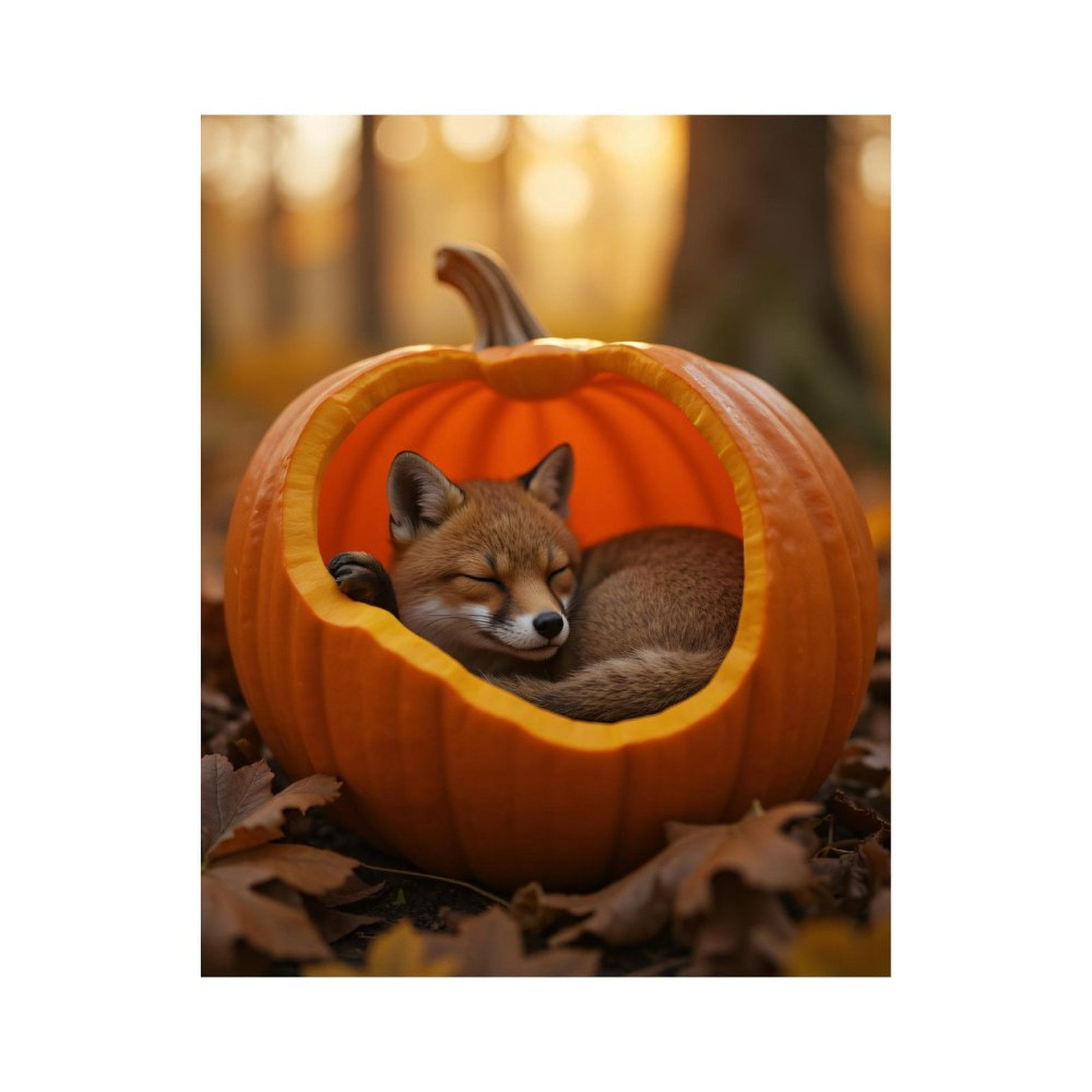 Paint by Numbers Kit for Adults, Cozy Fox In Autumn Pumpkin Paint by Numbers, Easy Paint by Numbers Kit for Adults Beginner, DIY Adult Paint by Number Kits on Canvas, Home Decor