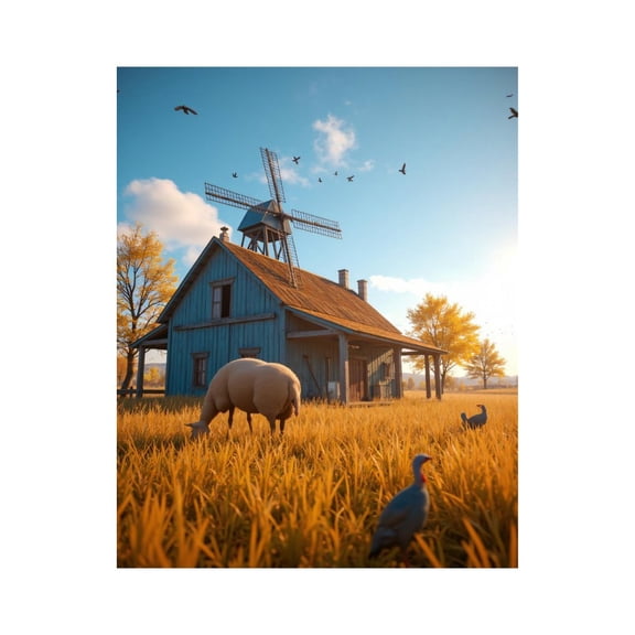 Paint by Numbers Kit for Adults, Cozy Rural Sunset Windmill Scene Paint by Numbers, Easy Paint by Numbers Kit for Adults Beginner, DIY Adult Paint by Number Kits on Canvas, Home Decor 12x16in