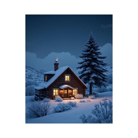 Paint by Numbers Kit for Adults, Cozy Winter Cabin Under Stars Paint by Numbers, Easy Paint by Numbers Kit for Adults Beginner, DIY Adult Paint by Number Kits on Canvas, 12x16in Home Decor