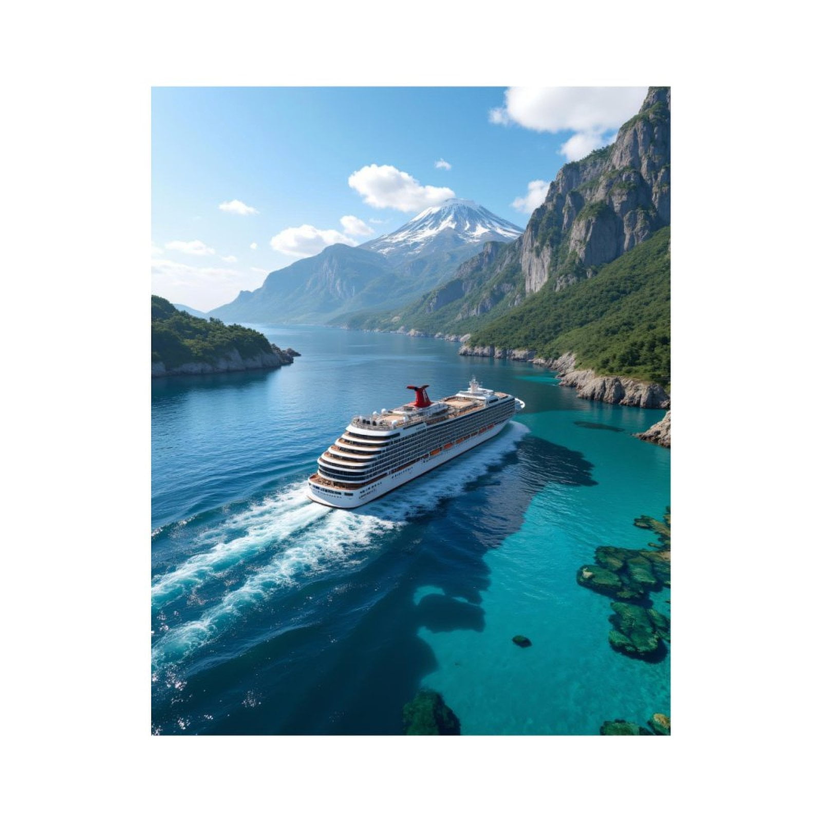 Paint by Numbers Kit for Adults, Cruise Ship Mountainous Coastline Paint by Numbers, Easy Paint by Numbers Kit for Adults Beginner, DIY Adult Paint by Number Kits on Canvas, Home Decor