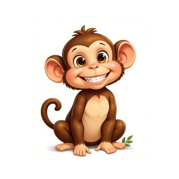 Paint by Numbers Kit for Adults, Cute Cartoon Monkey Smiling Paint by Numbers, Easy Paint by Numbers Kit for Adults Beginner, DIY Adult Paint by Number Kits on Canvas, 12x16in Home Decor