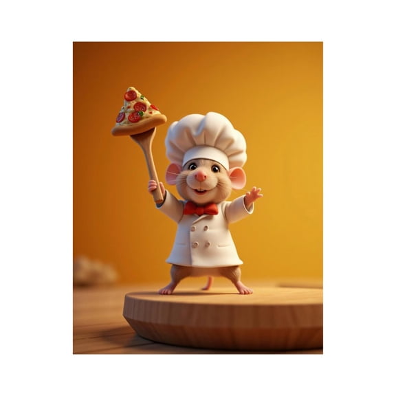 Paint by Numbers Kit for Adults, Cute Chef Mouse With Pizza Paint by Numbers, Easy Paint by Numbers Kit for Adults Beginner, DIY Adult Paint by Number Kits on Canvas, Home Decor