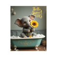 thumbnail image 1 of Paint by Numbers Kit for Adults, Cute Elephant Bathtub Sunflower Paint by Numbers, Easy Paint by Numbers Kit for Adults Beginner, DIY Adult Paint by Number Kits on Canvas, 12x16in Home Decor, 1 of 7