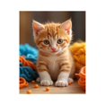 thumbnail image 1 of Paint by Numbers Kit for Adults, Cute Ginger Kitten With Yarn Balls Paint by Numbers, Easy Paint by Numbers Kit for Adults Beginner, DIY Adult Paint by Number Kits on Canvas, 12x16in Home Decor, 1 of 7