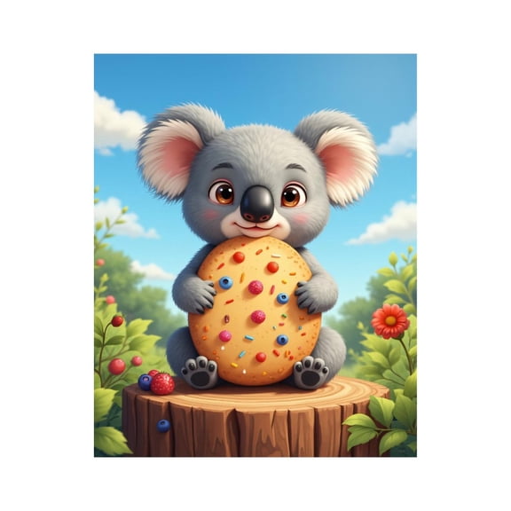 Paint by Numbers Kit for Adults, Cute Koala Cookie Nature Scene Paint by Numbers, Easy Paint by Numbers Kit for Adults Beginner, DIY Adult Paint by Number Kits on Canvas, 12x16in Home Decor