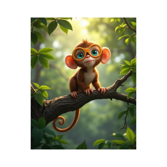 Paint by Numbers Kit for Adults, Cute Monkey With Big Glasses Paint by Numbers, Easy Paint by Numbers Kit for Adults Beginner, DIY Adult Paint by Number Kits on Canvas, Home Decor