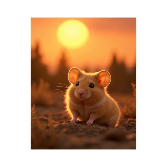 Paint by Numbers Kit for Adults, Cute Mouse Sunset Portrait Paint by Numbers, Easy Paint by Numbers Kit for Adults Beginner, DIY Adult Paint by Number Kits on Canvas, Home Decor 12x16in