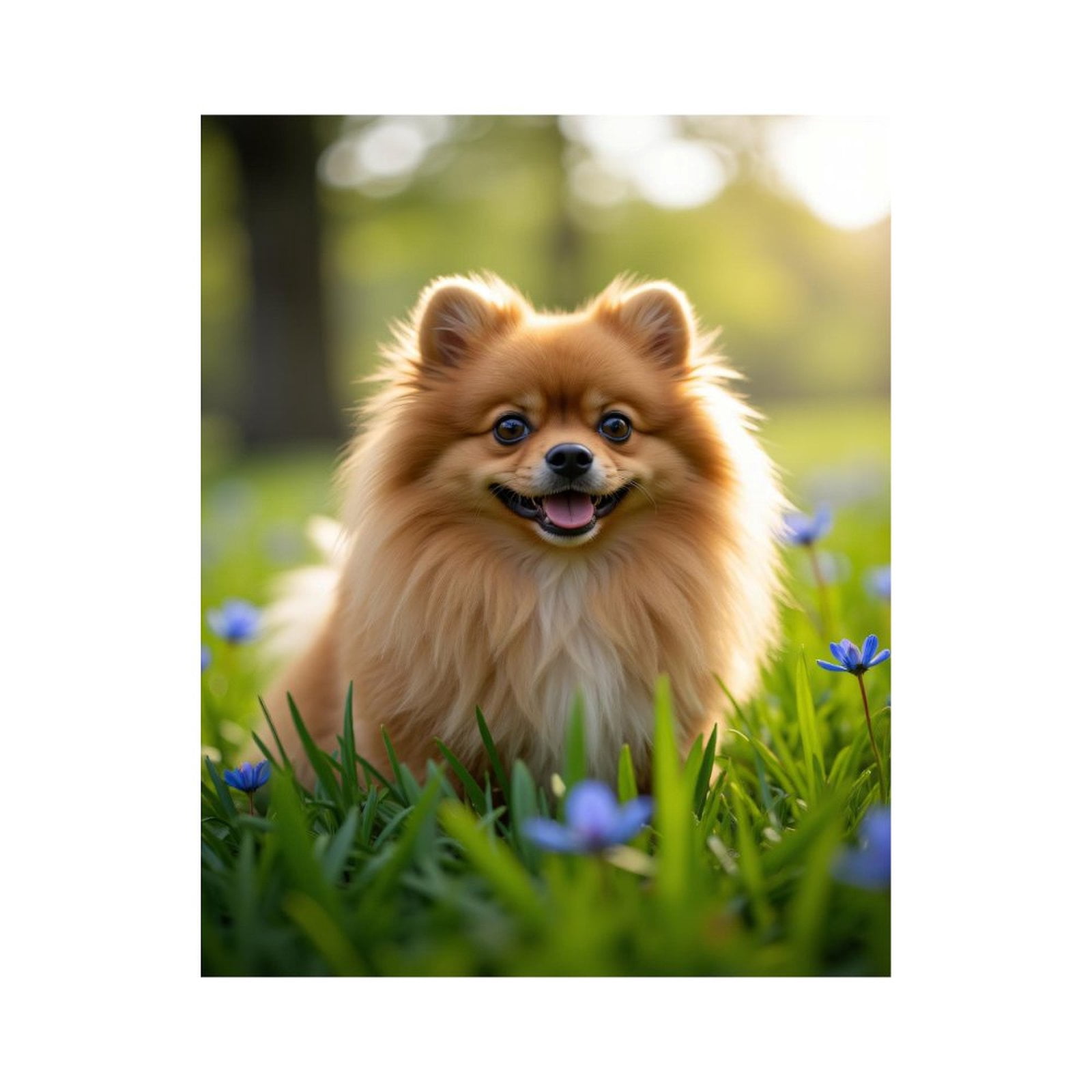 Paint by Numbers Kit for Adults, Cute Pomeranian In Meadow Paint by Numbers, Easy Paint by Numbers Kit for Adults Beginner, DIY Adult Paint by Number Kits on Canvas, Home Decor
