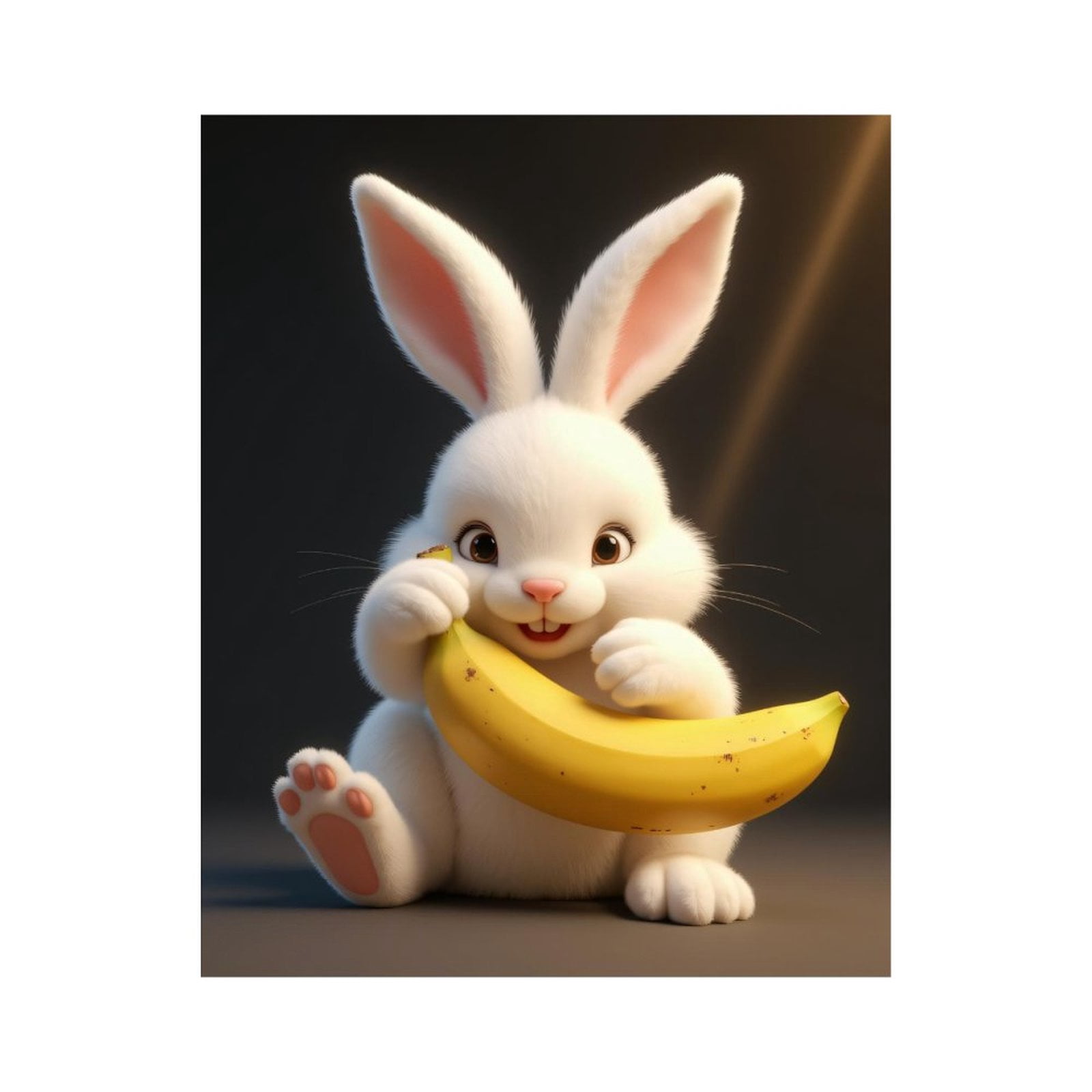 Paint by Numbers Kit for Adults, Cute Rabbit Holding Banana Paint by ...