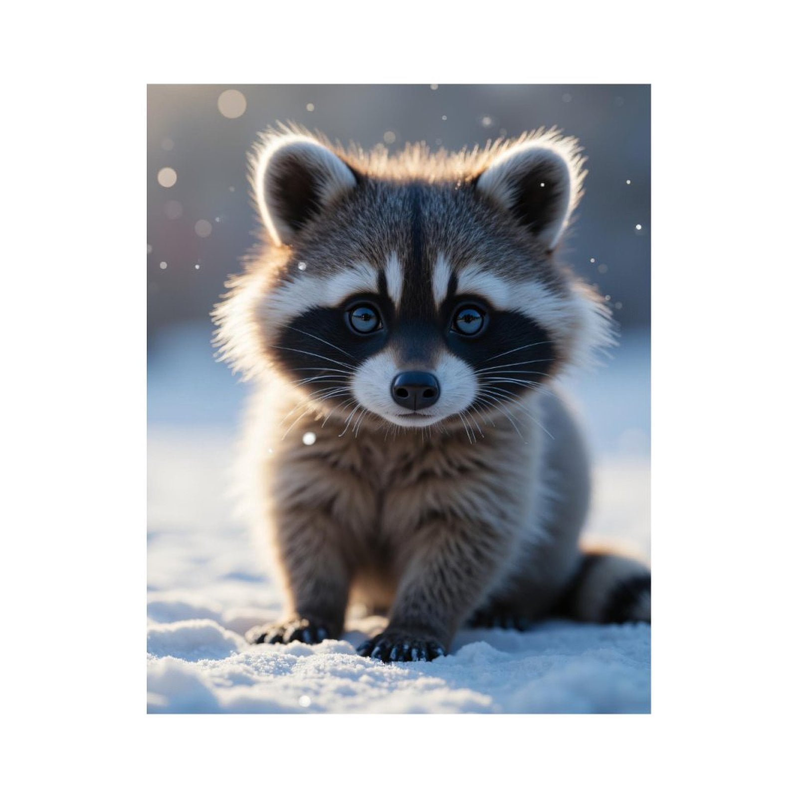 Paint by Numbers Kit for Adults, Cute Raccoon Snow Winter Scene Paint by Numbers, Easy Paint by Numbers Kit for Adults Beginner, DIY Adult Paint by Number Kits on Canvas, Home Decor