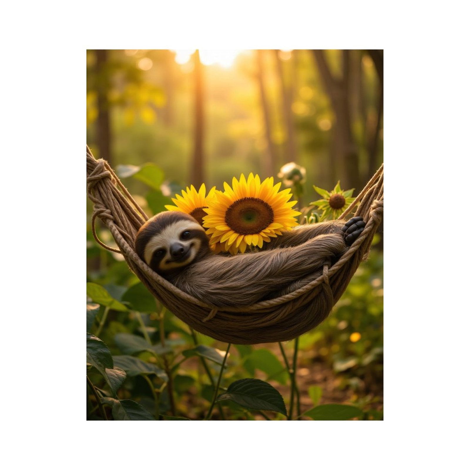 Soloth Kit Number Paint by Numbers Kit for Adults, Cute Sloth Sunflower Hammock Greenery ...