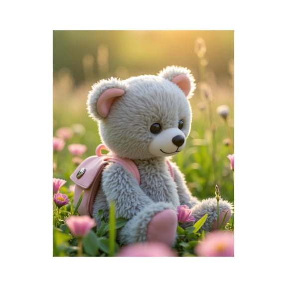 Paint by Numbers Kit for Adults, Cute Teddy Bear In Flower Field Paint by Numbers, Easy Paint by Numbers Kit for Adults Beginner, DIY Adult Paint by Number Kits on Canvas, Home Decor
