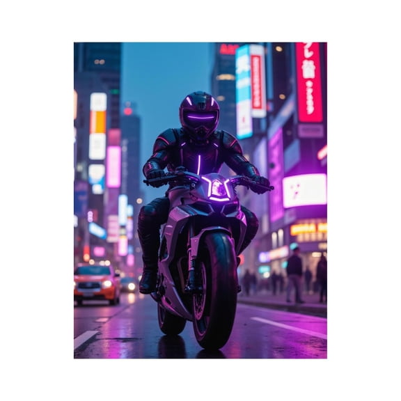 Paint by Numbers Kit for Adults, Cyber Motorbike Rider Neon City Paint by Numbers, Easy Paint by Numbers Kit for Adults Beginner, DIY Adult Paint by Number Kits on Canvas, Home Decor
