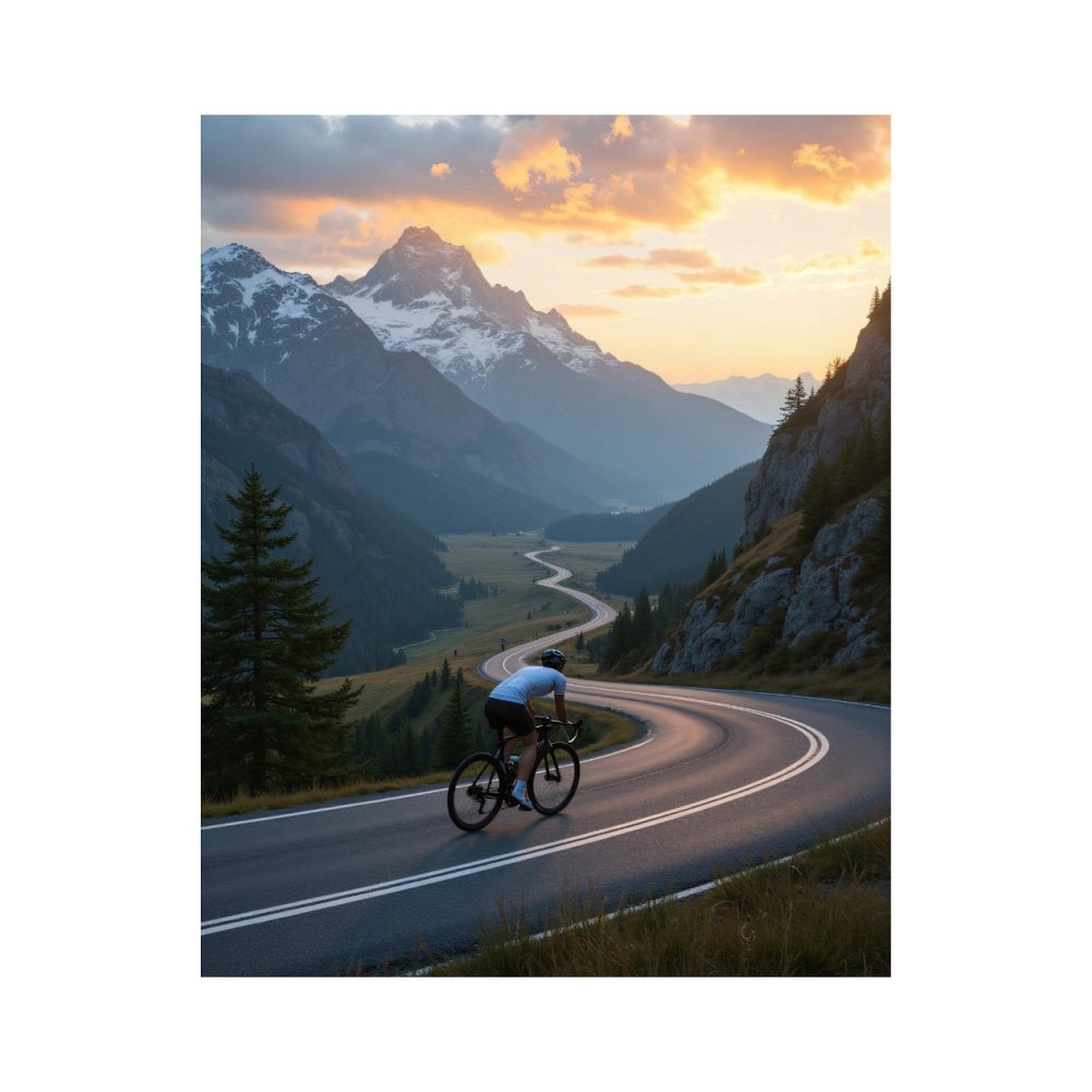 Paint by Numbers Kit for Adults, Cyclist Mountain Sunrise Journey Paint by Numbers, Easy Paint by Numbers Kit for Adults Beginner, DIY Adult Paint by Number Kits on Canvas, 12x16in Home Decor