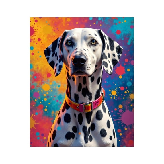 Paint by Numbers Kit for Adults, Dalmatian Colorful Splatter Background Paint by Numbers, Easy Paint by Numbers Kit for Adults Beginner, DIY Adult Paint by Number Kits on Canvas, Home Decor