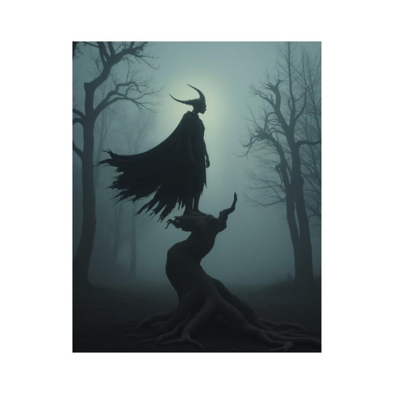 Paint by Numbers Kit for Adults, Dark Forest Silhouette Creature Mist Paint by Numbers, Easy Paint by Numbers Kit for Adults Beginner, DIY Adult Paint by Number Kits on Canvas, 12x16in Home Decor