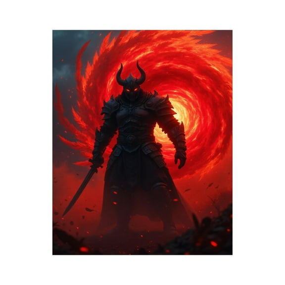 Paint by Numbers Kit for Adults, Dark Warrior Fiery Vortex Fantasy Paint by Numbers, Easy Paint by Numbers Kit for Adults Beginner, DIY Adult Paint by Number Kits on Canvas, Home Decor 12x16in