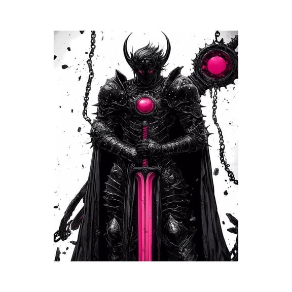 Paint by Numbers Kit for Adults, Dark Warrior With Pink Sword Paint by Numbers, Easy Paint by Numbers Kit for Adults Beginner, DIY Adult Paint by Number Kits on Canvas, 12x16in Home Decor