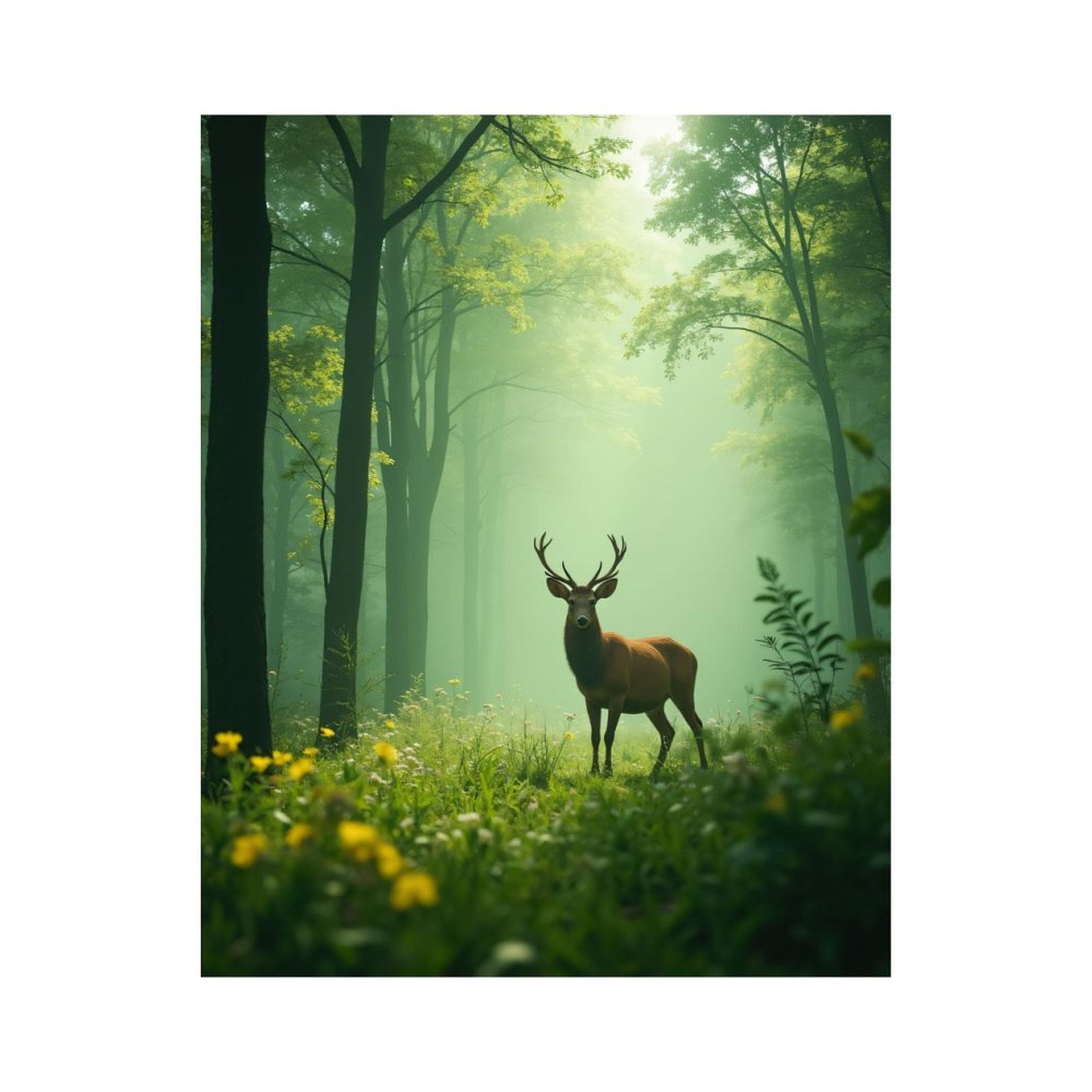 Paint by Numbers Kit for Adults, Deer In Sunlit Forest Clearing Paint by Numbers, Easy Paint by Numbers Kit for Adults Beginner, DIY Adult Paint by Number Kits on Canvas, Home Decor