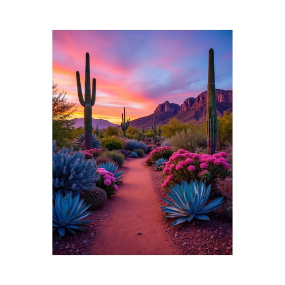 Paint by Numbers Kit for Adults, Desert Landscape Sunset Cacti Path Paint by Numbers, Easy Paint by Numbers Kit for Adults Beginner, DIY Adult Paint by Number Kits on Canvas, Home Decor 12x16in