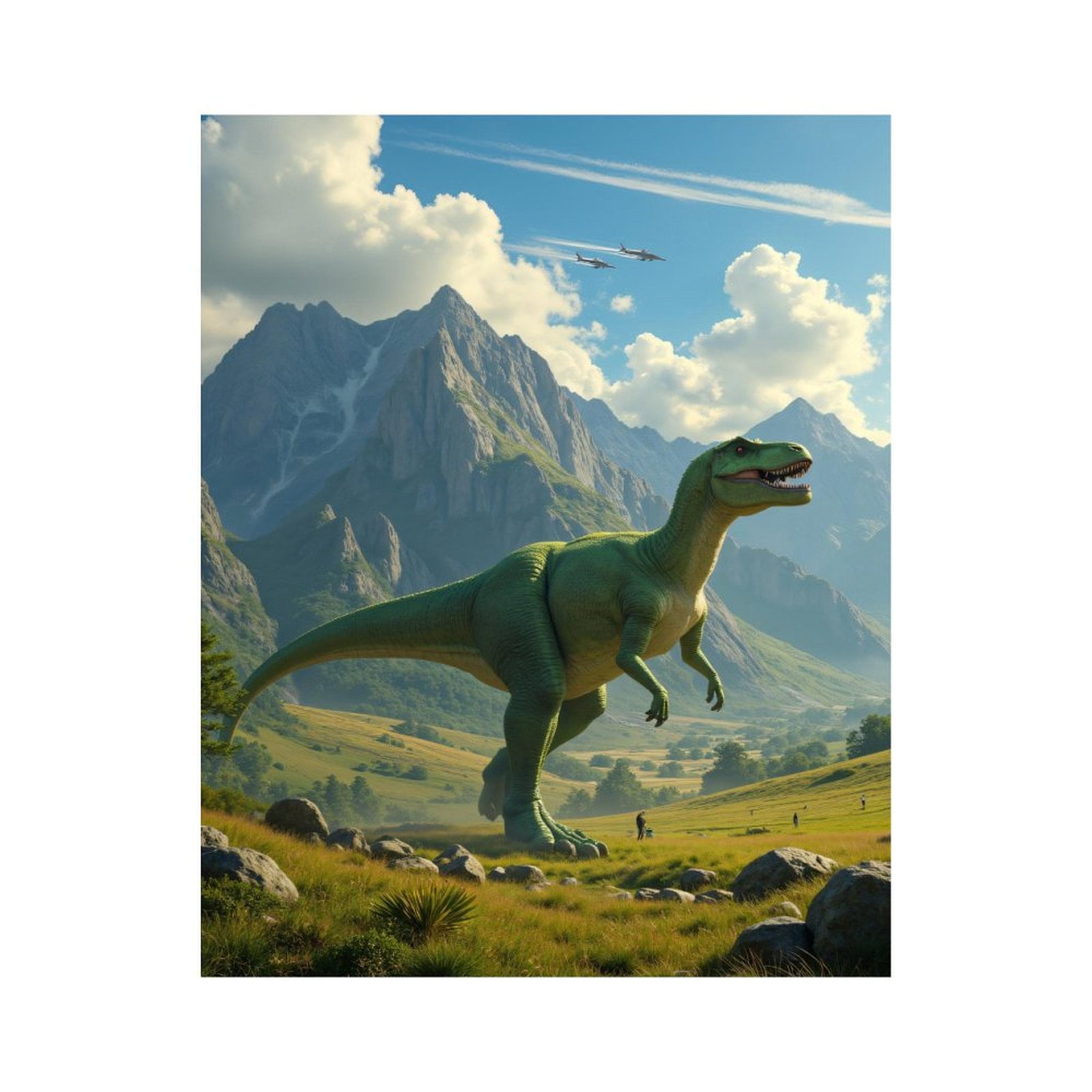 Paint by Numbers Kit for Adults, Dinosaur Mountain Landscape Adventure Paint by Numbers, Easy Paint by Numbers Kit for Adults Beginner, DIY Adult Paint by Number Kits on Canvas, Home Decor