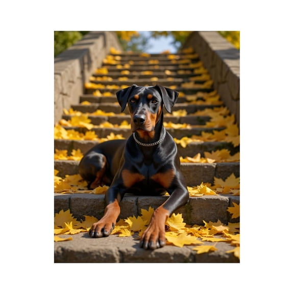 Paint by Numbers Kit for Adults, Dog Autumn Leaves Stone Steps Paint by Numbers, Easy Paint by Numbers Kit for Adults Beginner, DIY Adult Paint by Number Kits on Canvas, Home Decor