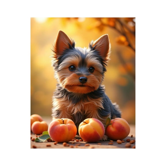 Paint by Numbers Kit for Adults, Dog Autumn Scene Peaches Cozy Paint by Numbers, Easy Paint by Numbers Kit for Adults Beginner, DIY Adult Paint by Number Kits on Canvas, Home Decor 12x16in